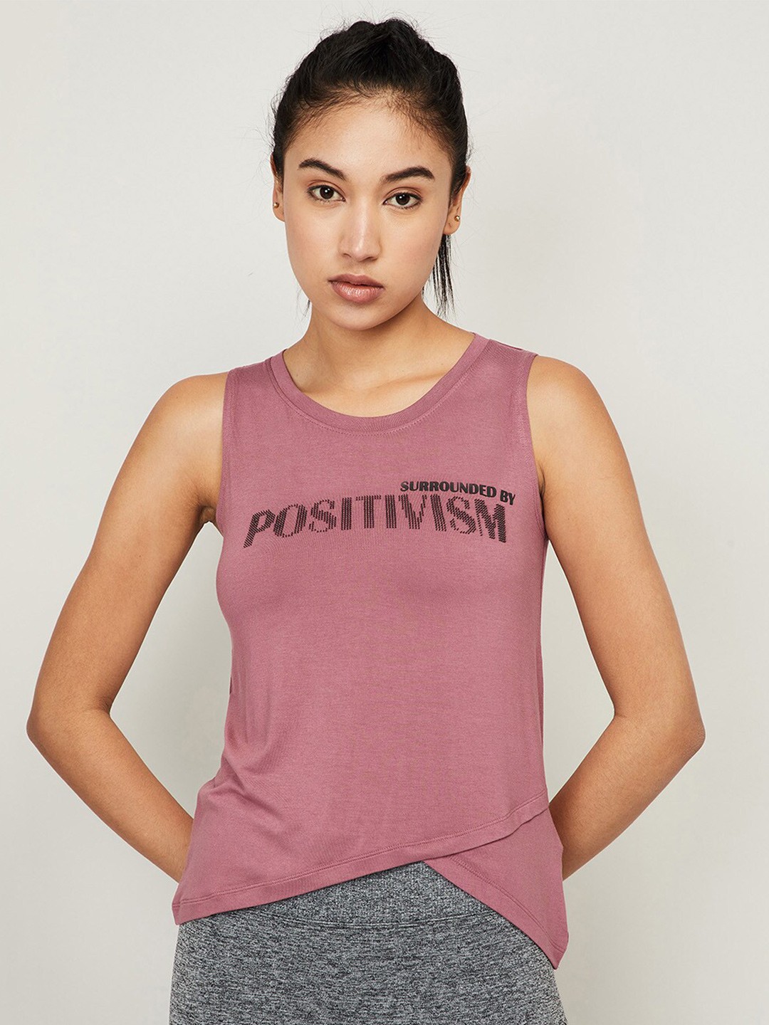 

Kappa Women Pink Typography Printed Training or Gym T-shirt