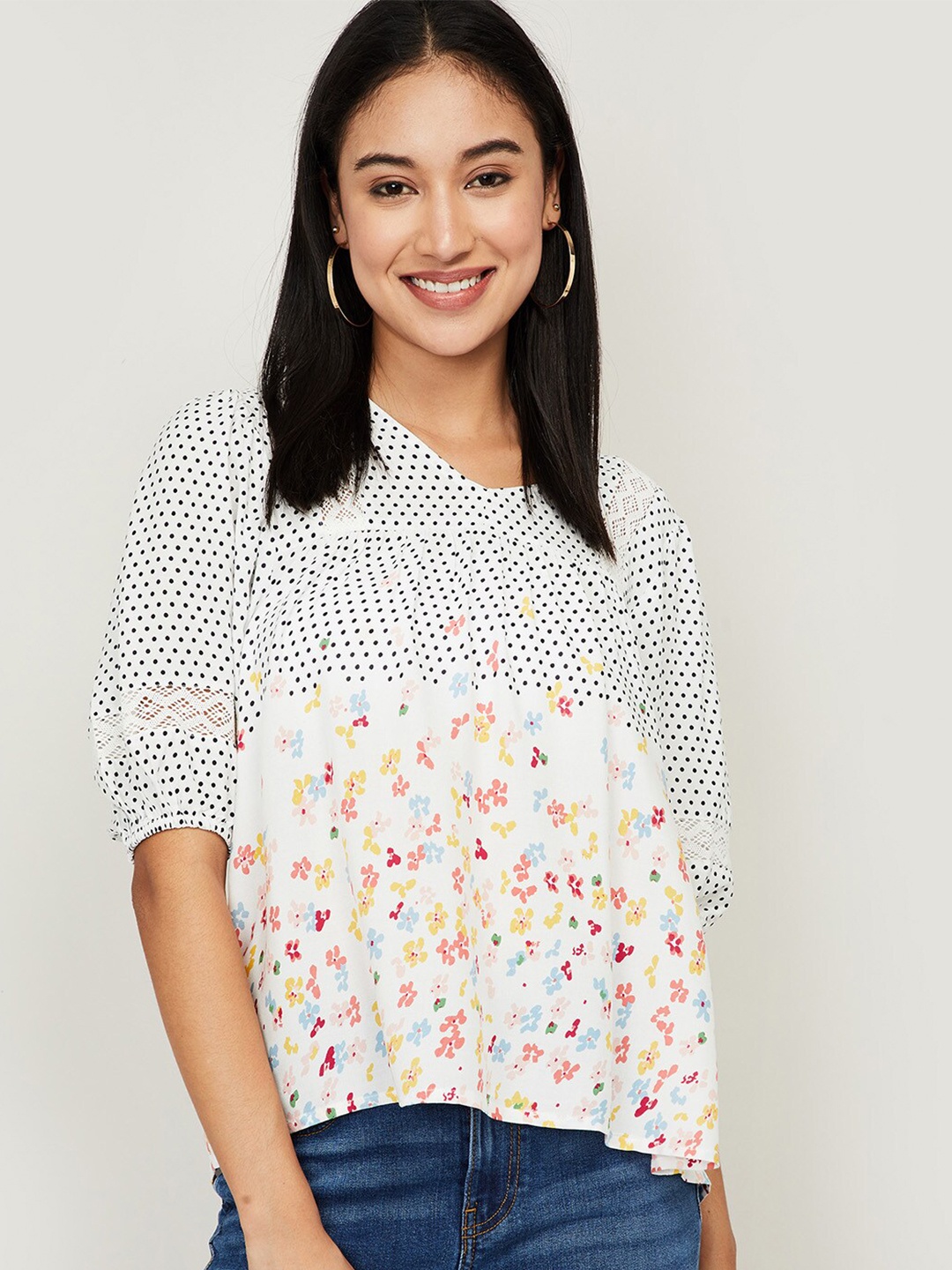 

Fame Forever by Lifestyle Women White Print Top