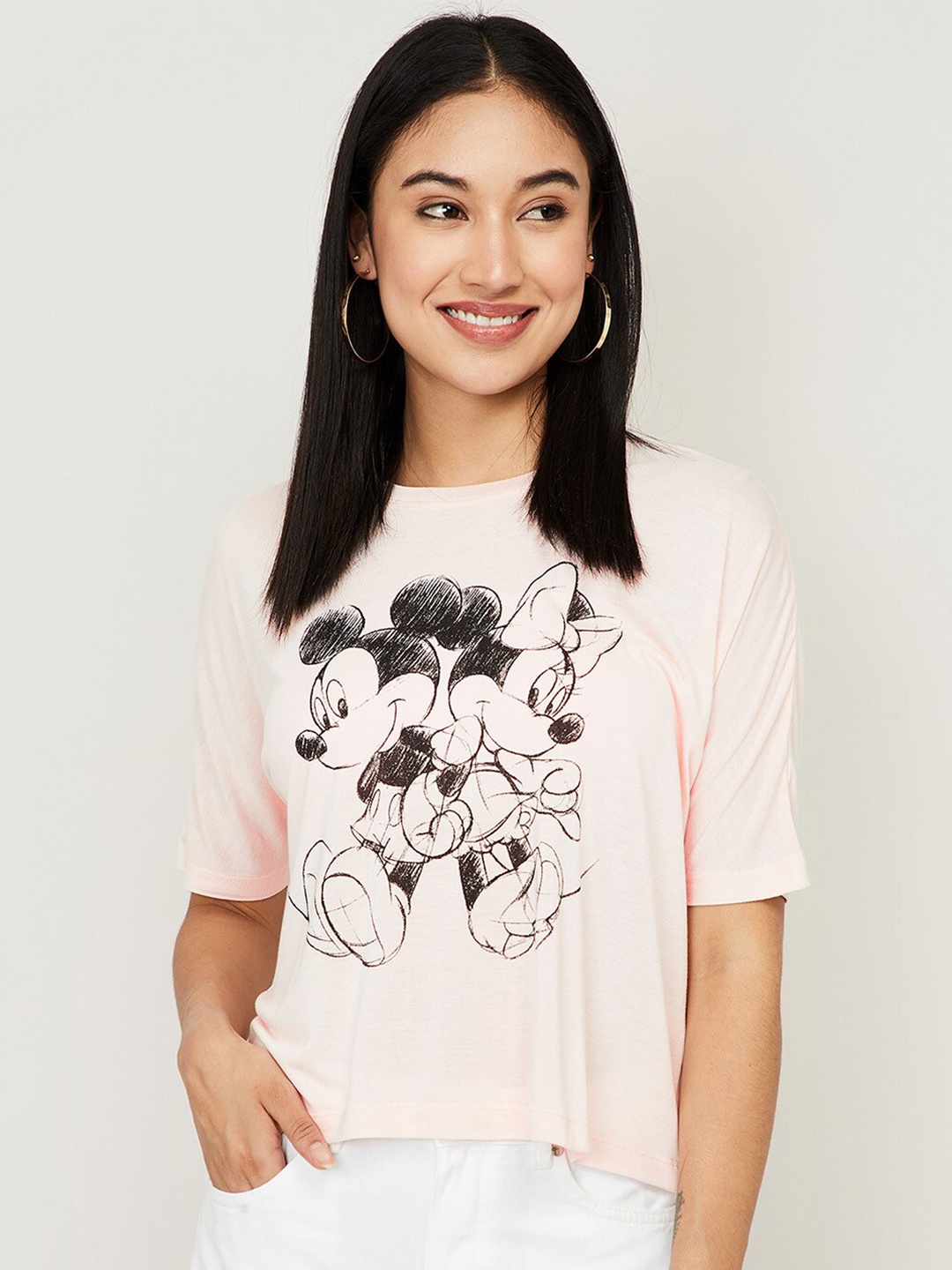 

Ginger by Lifestyle Women Pink Print Crop Top