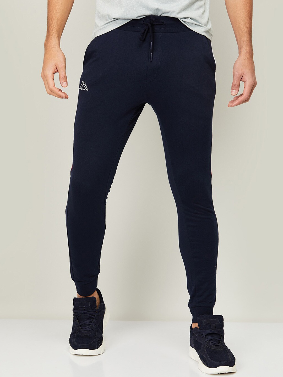 Kappa Men Navy Blue Solid Slim-Fit Joggers - buy at the price of $9.06 ...