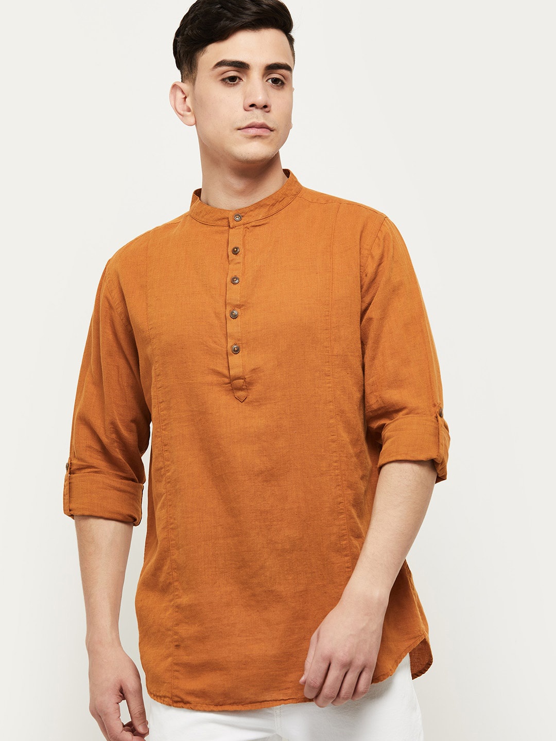 

max Men Gold-Toned Cotton Kurta