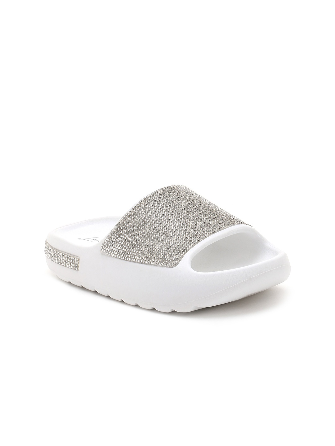 

London Rag White Embellished Pool Sliders