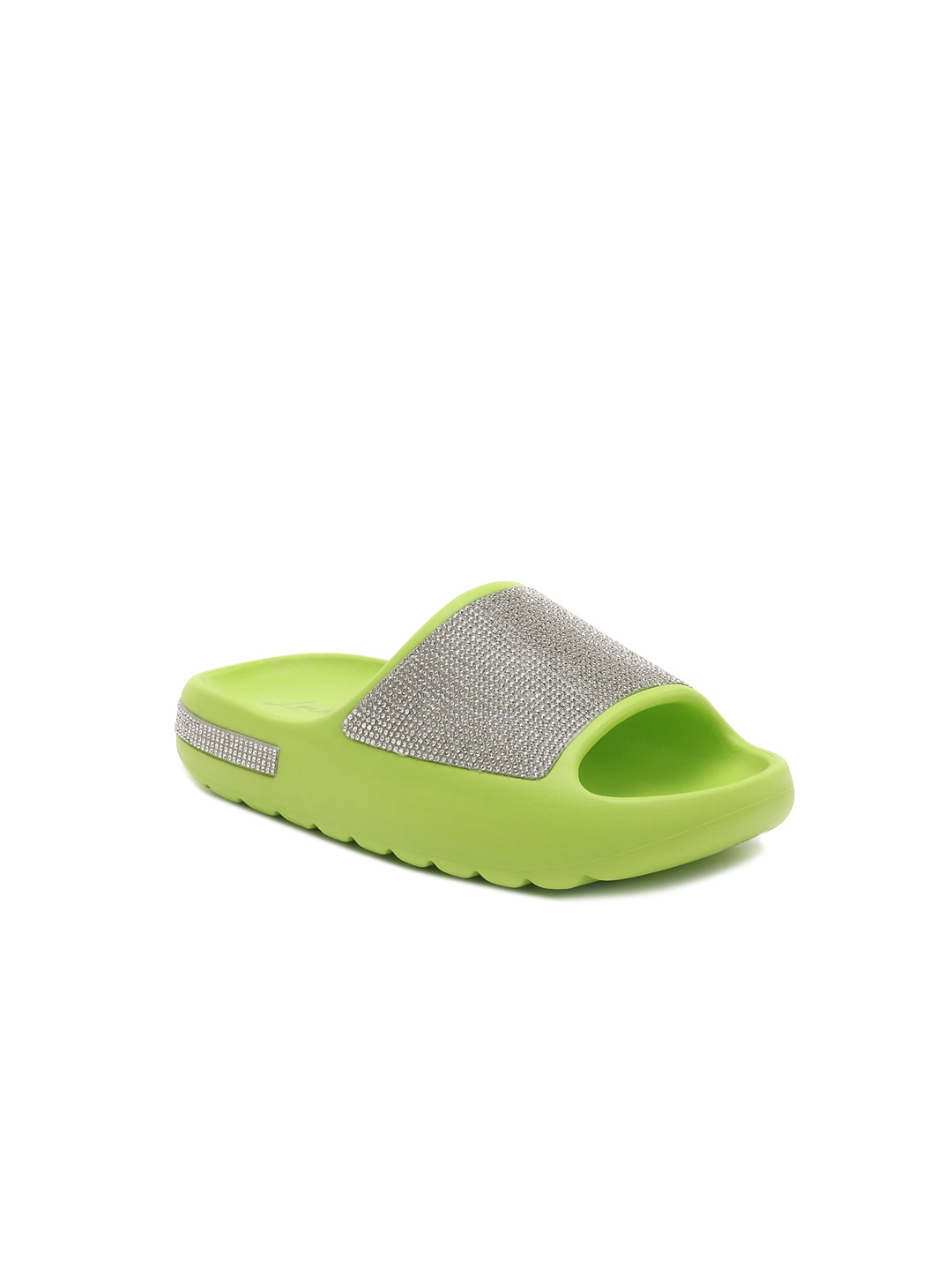 

London Rag Green Solid Pool Sliders