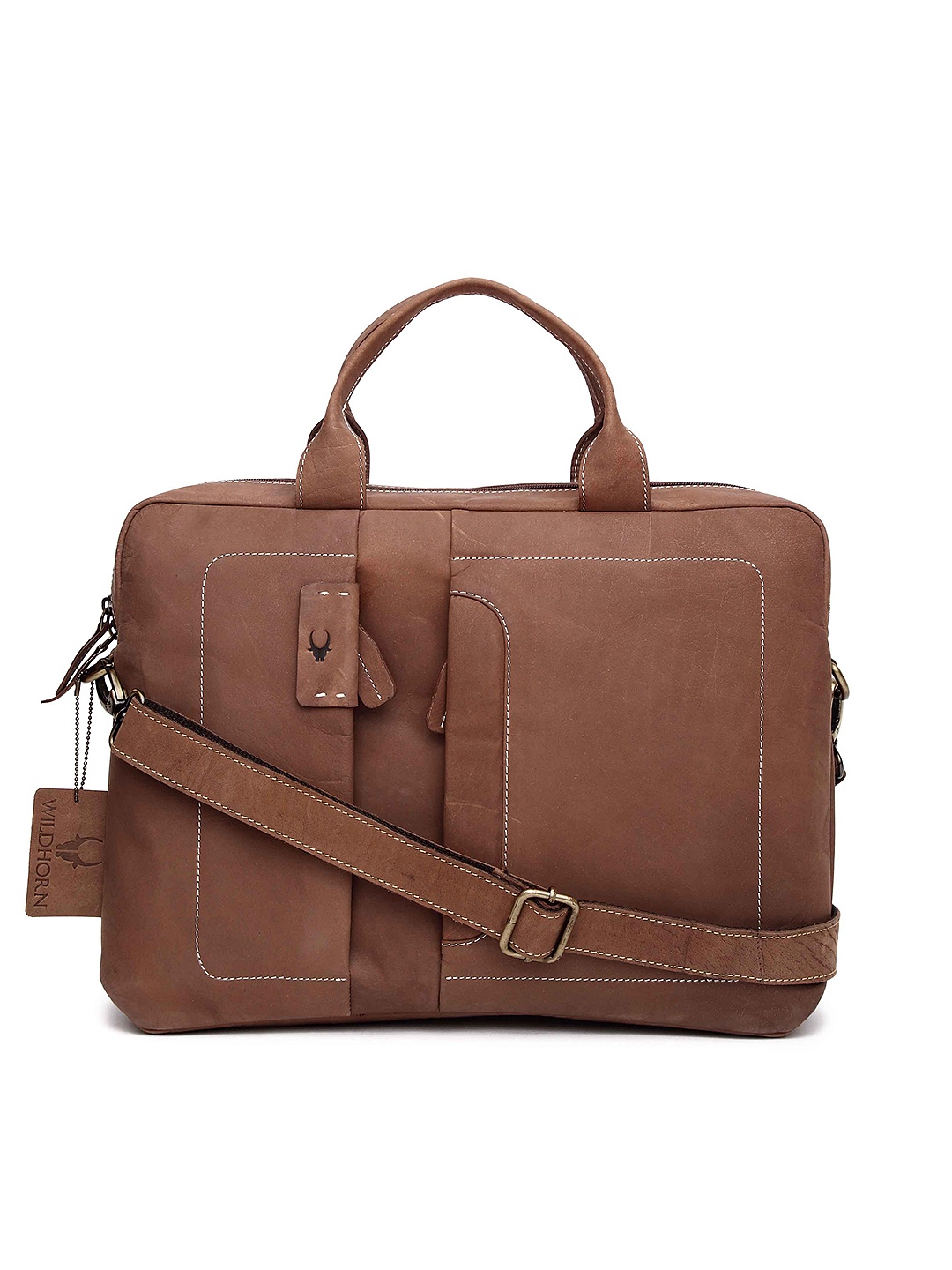 

WildHorn Men Brown Genuine Leather Messenger Bag