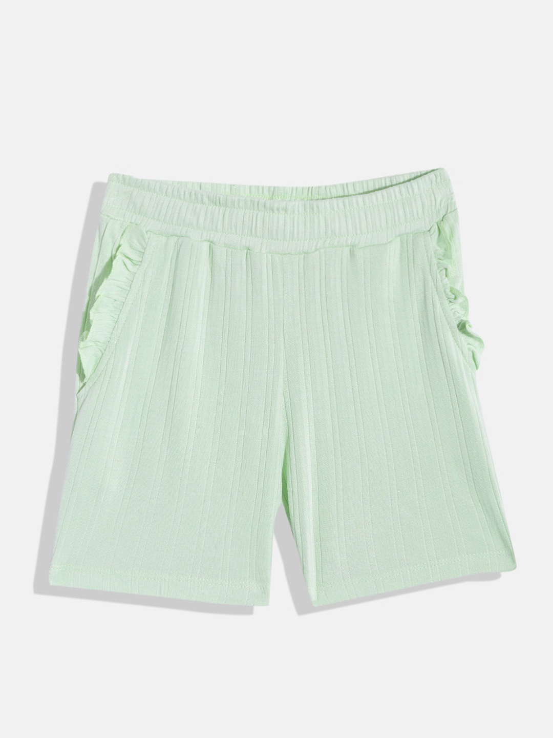 

M&H Juniors Girls Ribbed Shorts, Sea green
