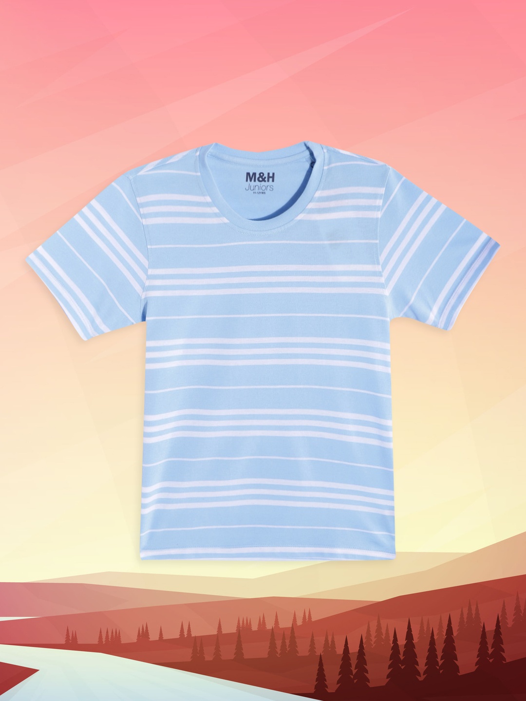 

M&H Juniors Boys Blue & White Striped T-shirt