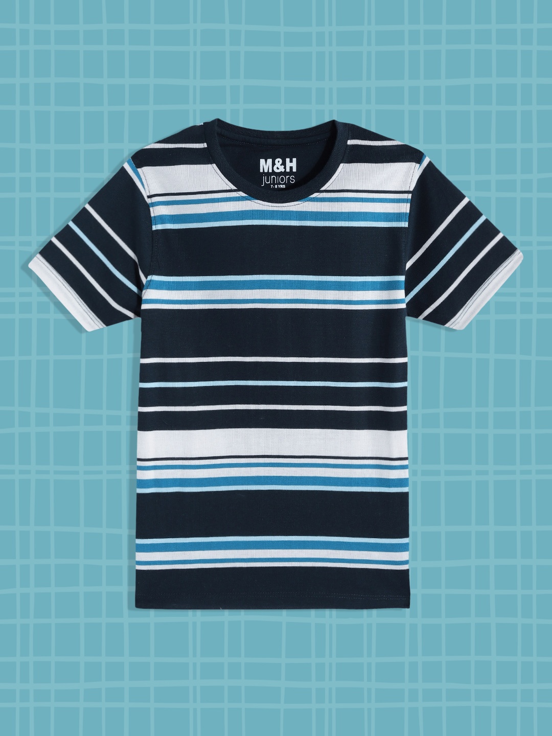 

M&H Juniors Boys Blue & White Striped T-shirt