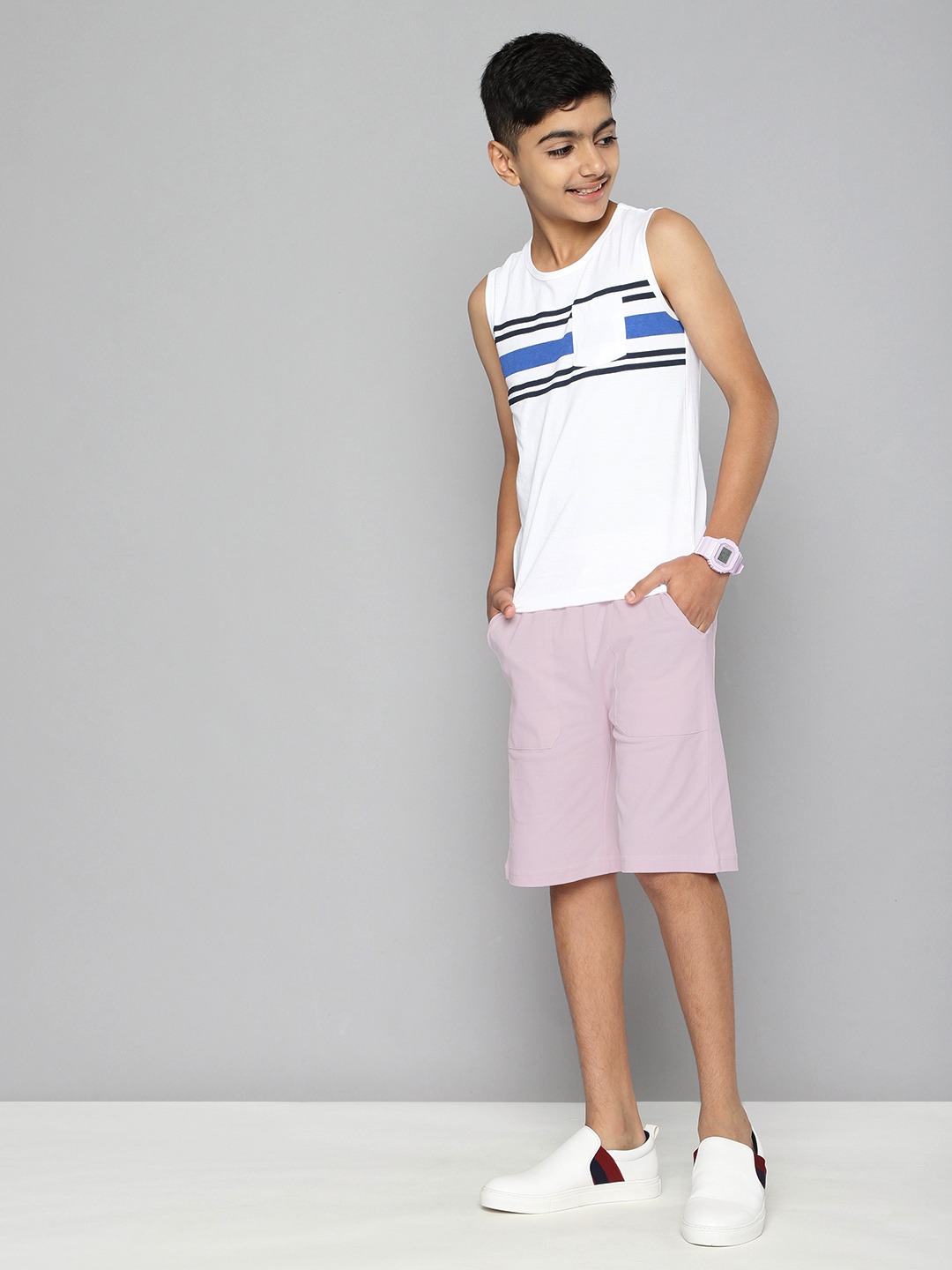 

M&H Juniors Boys Lavender Pure Cotton Shorts