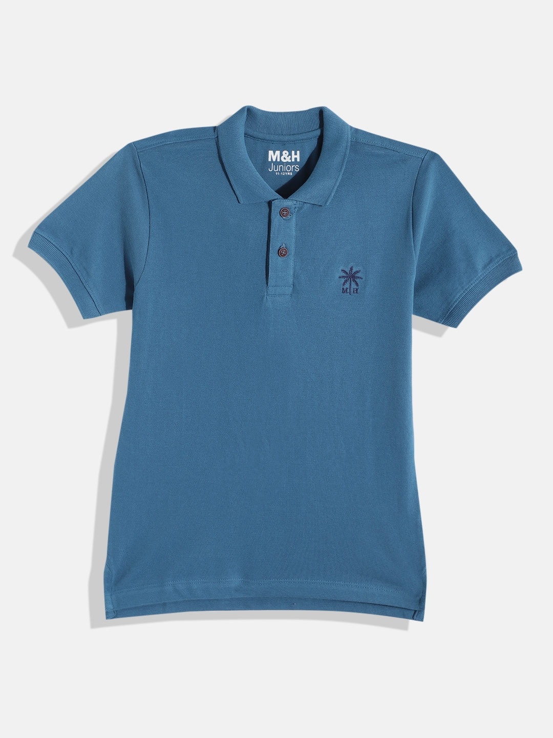 

M&H Juniors Boys Pure Cotton Polo Collar T-shirt, Navy blue