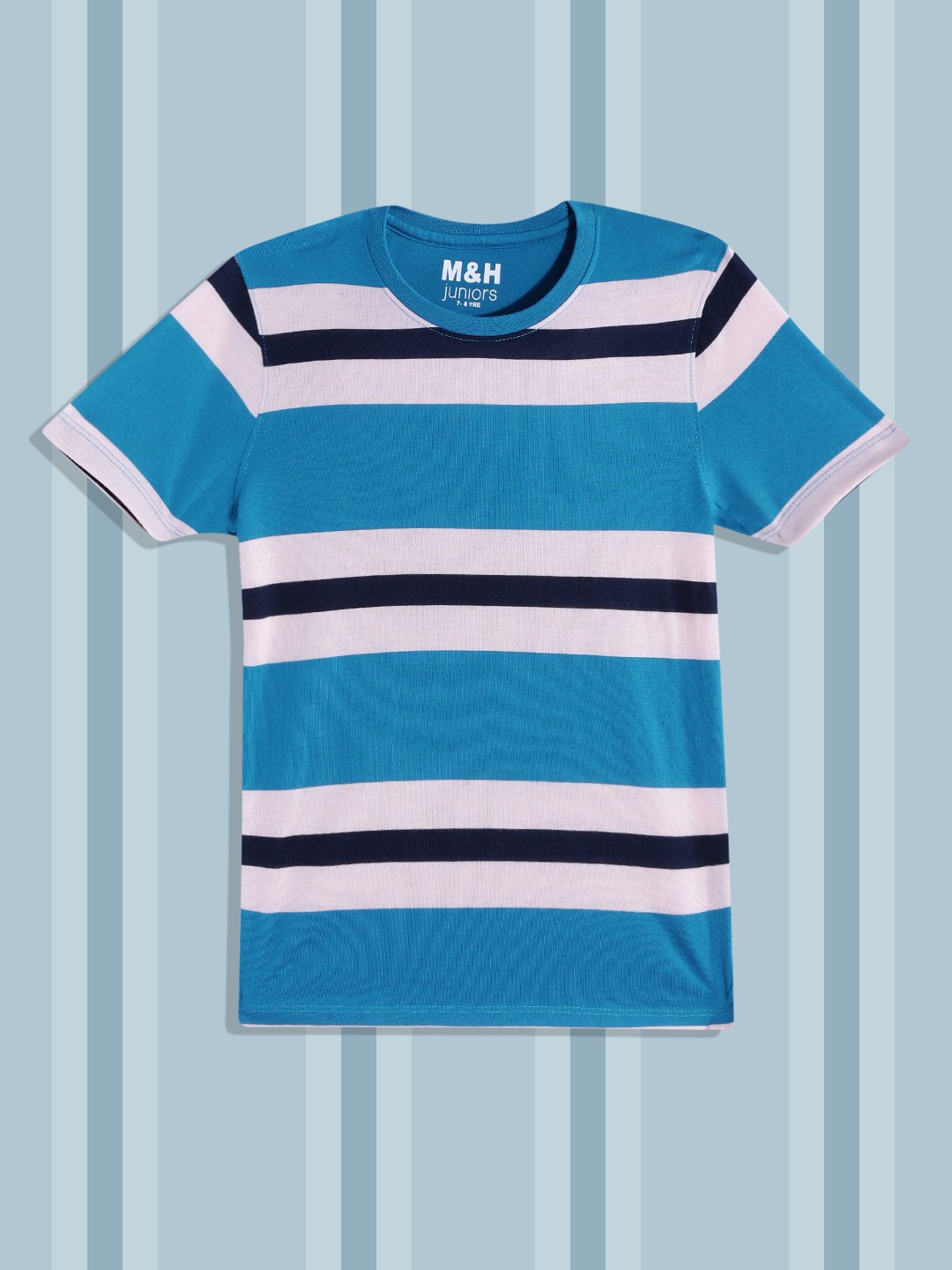 

M&H Juniors Boys Blue & White Striped T-shirt