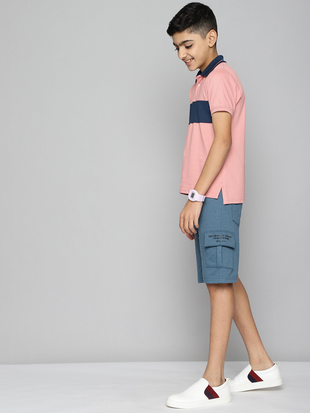 

M&H Juniors Boys Blue Solid Shorts