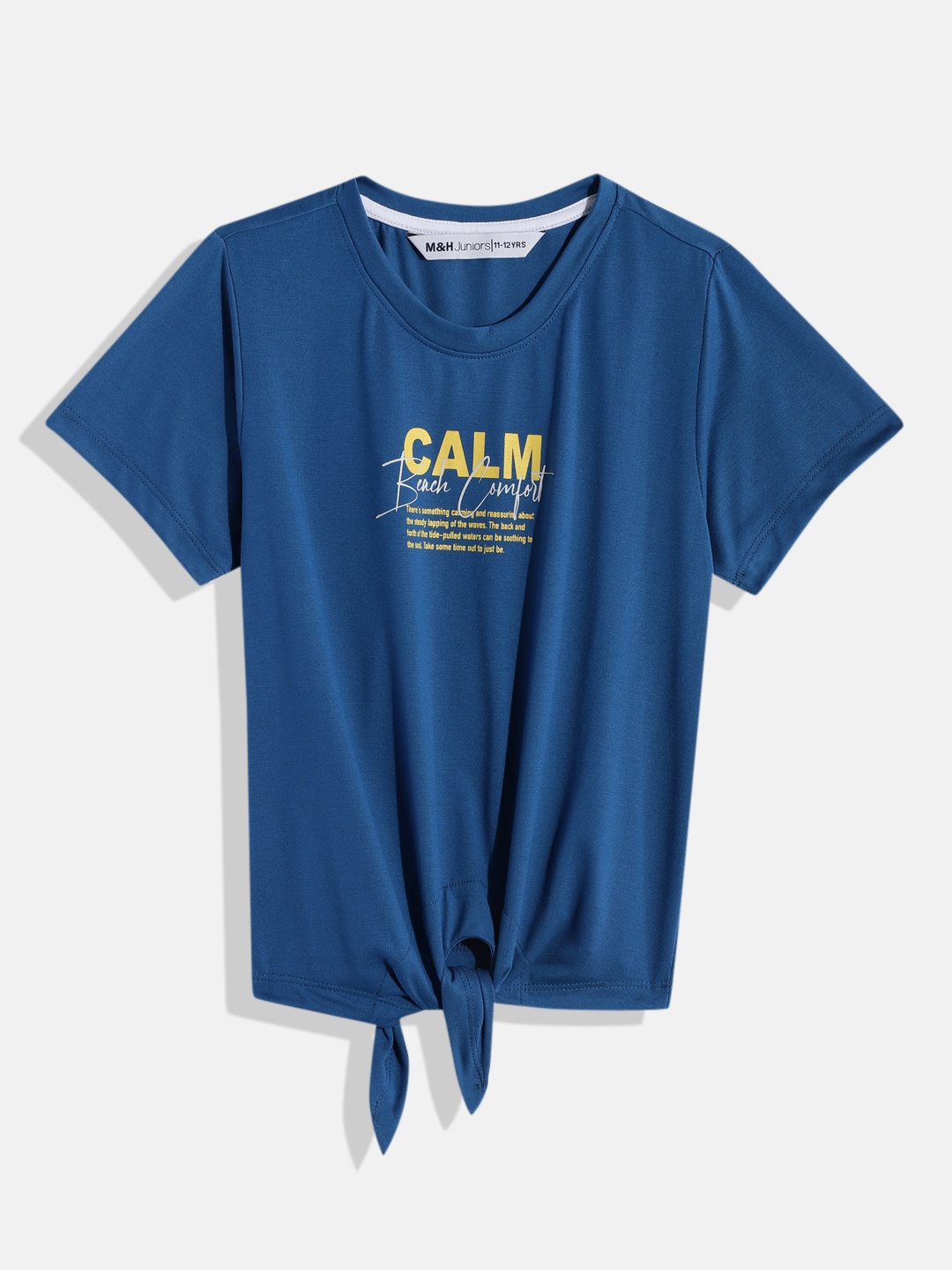 

M&H Juniors Girls Blue Printed T-shirt