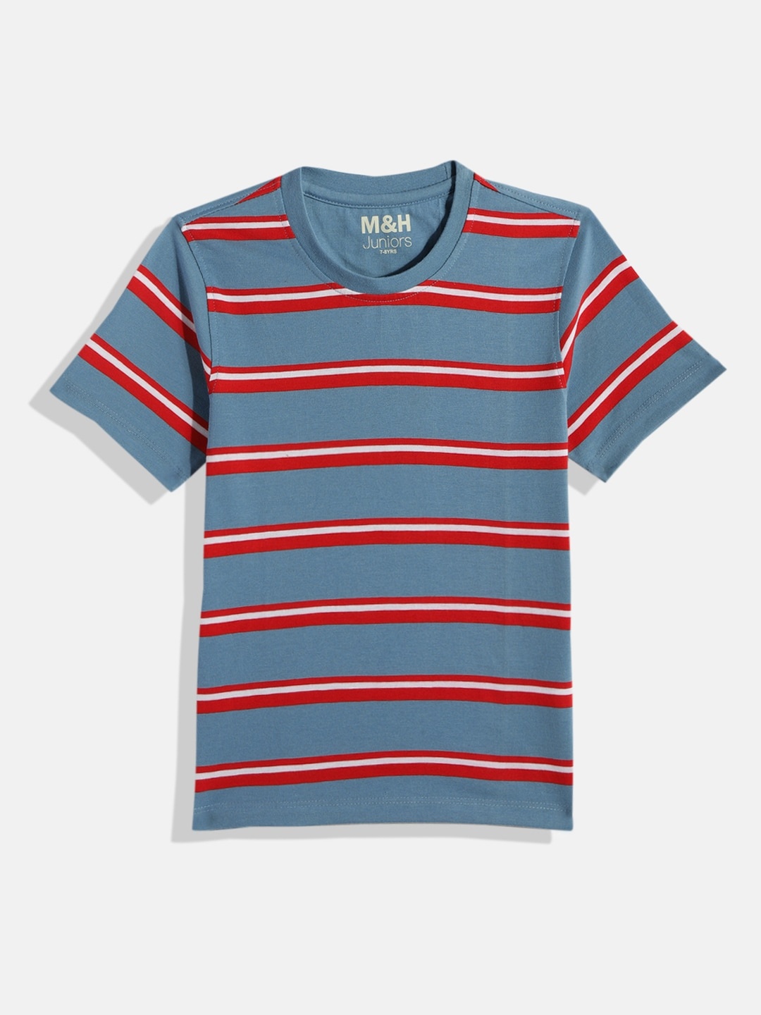 

M&H Juniors Boys Blue & Red Striped T-shirt