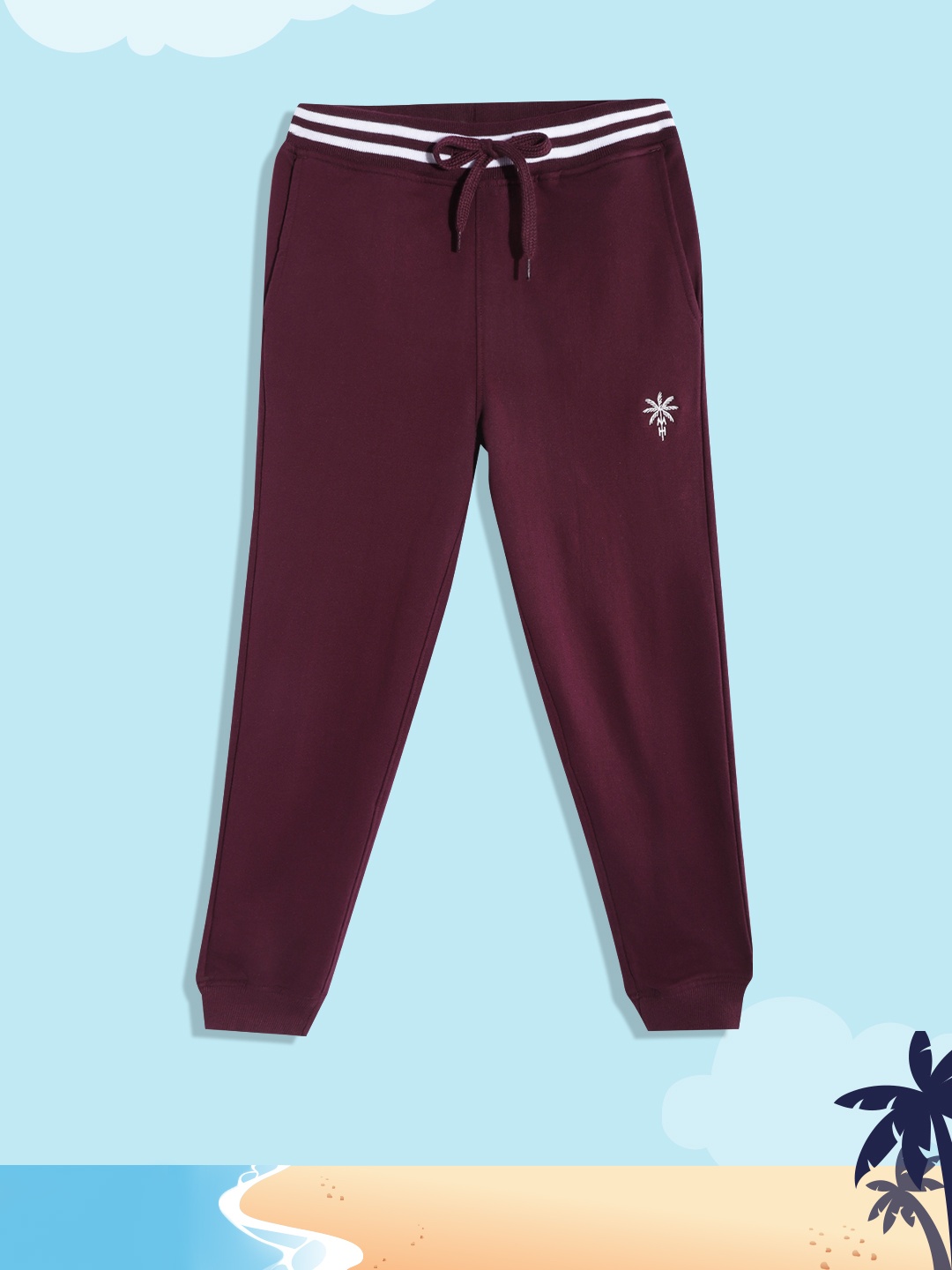 

M&H Juniors Boys Burgundy Solid Joggers