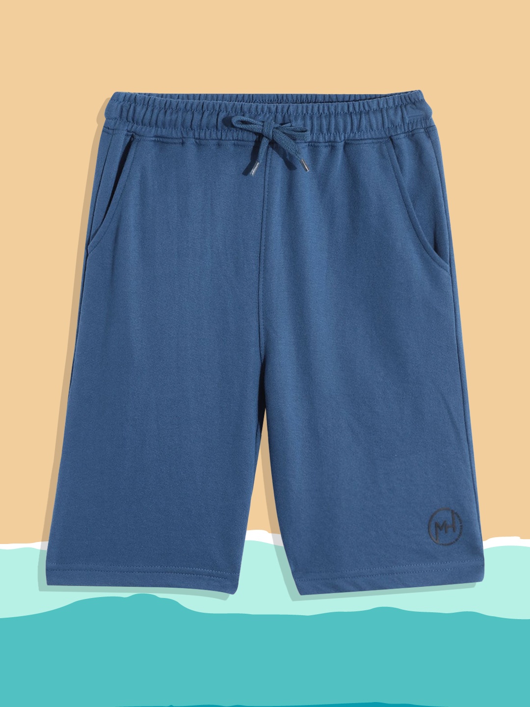 

M&H Juniors Boys Blue Solid Regular Shorts