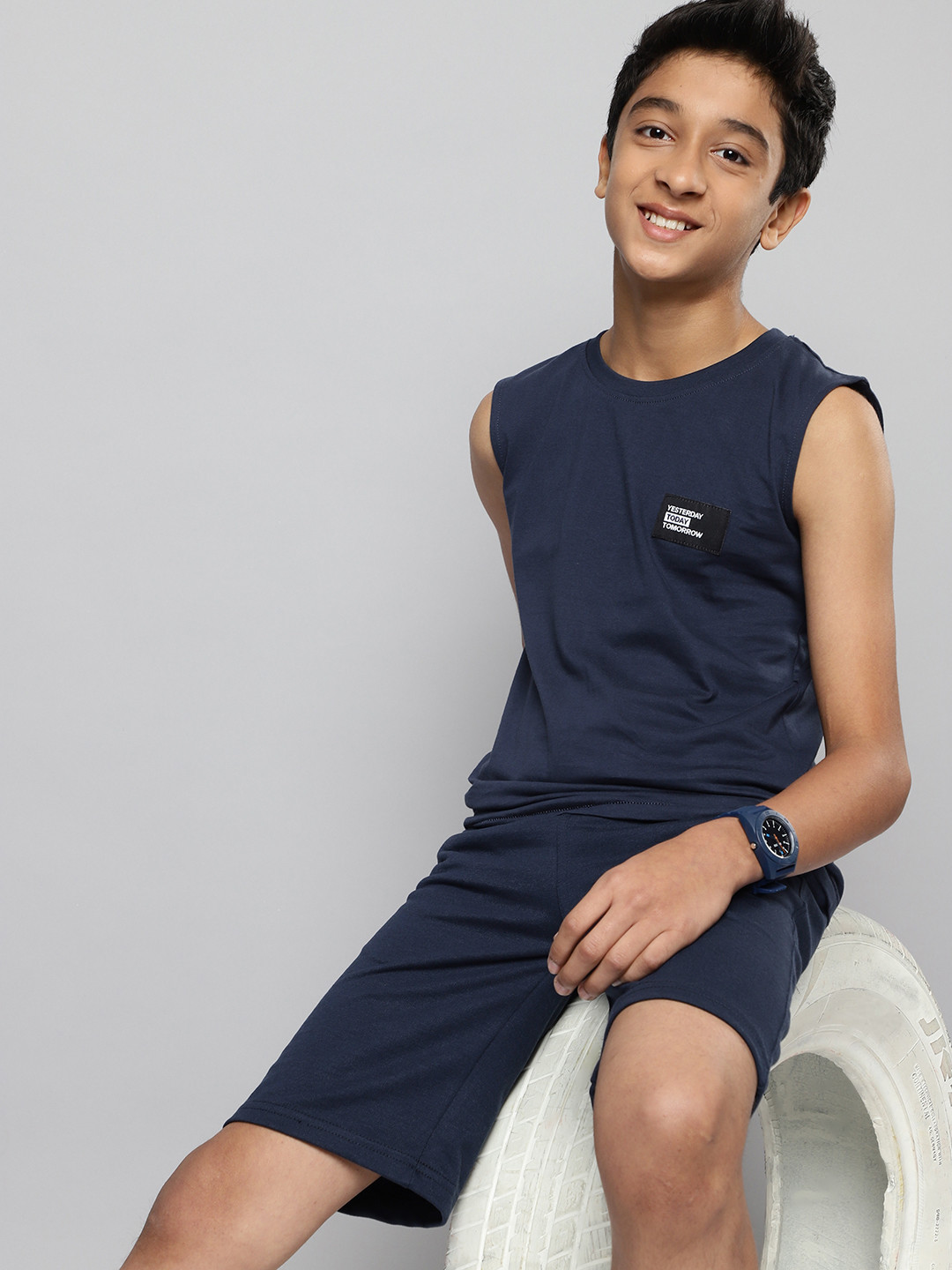 

M&H Juniors Boys Navy Blue T-shirt with Shorts