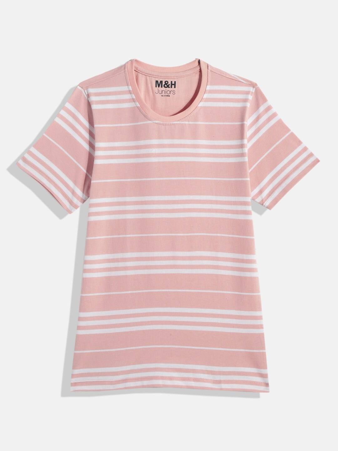 

M&H Juniors Boys Pink Striped T-shirt