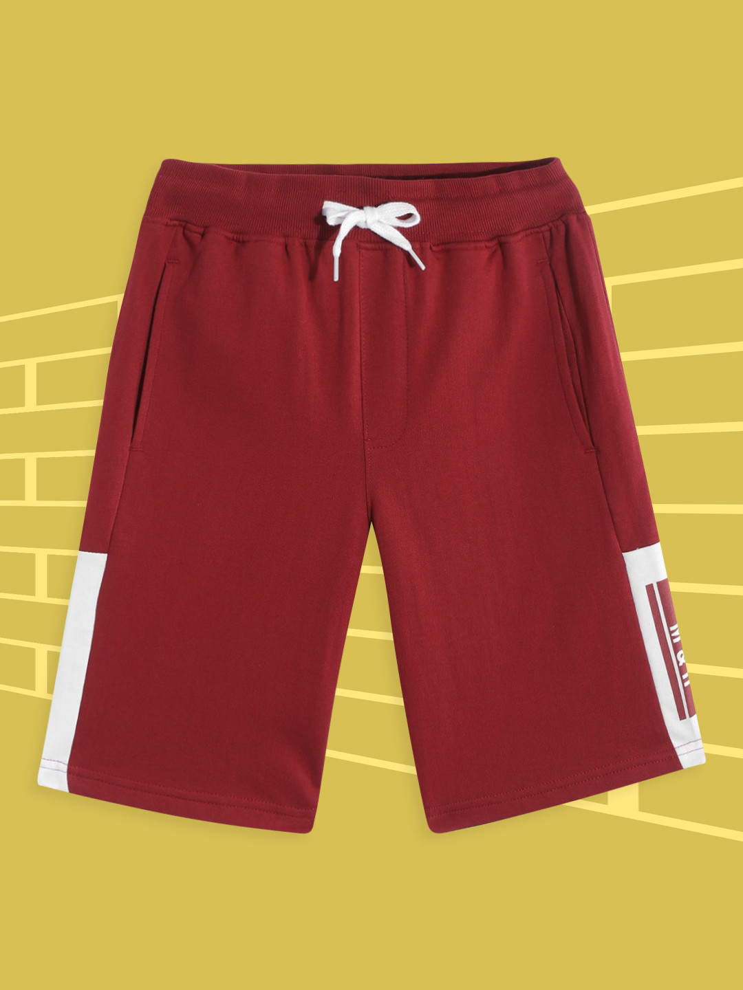 

M&H Juniors Boys Maroon Solid Shorts