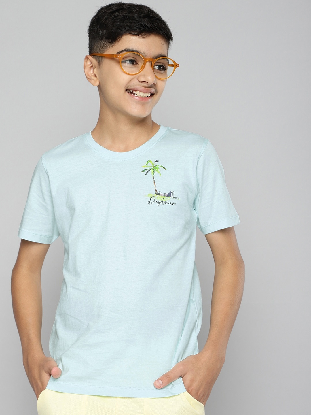 

M&H Juniors Boys Blue Pure Cotton T-shirt