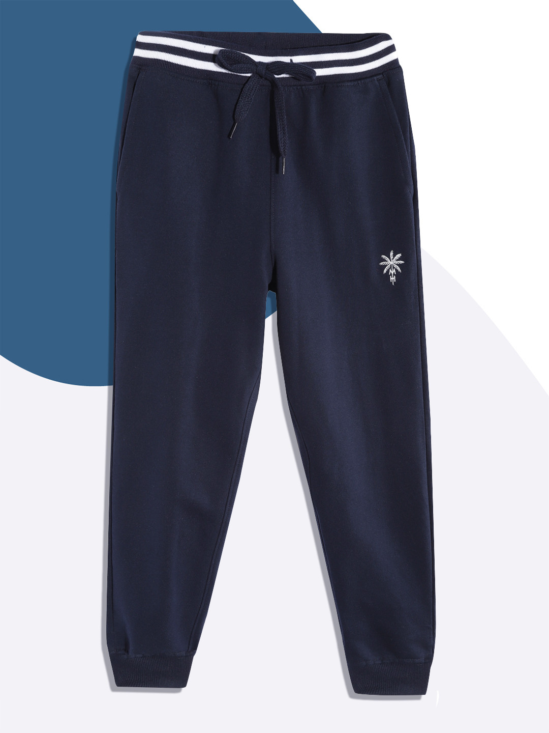 

M&H Juniors Boys Navy Blue Solid Joggers
