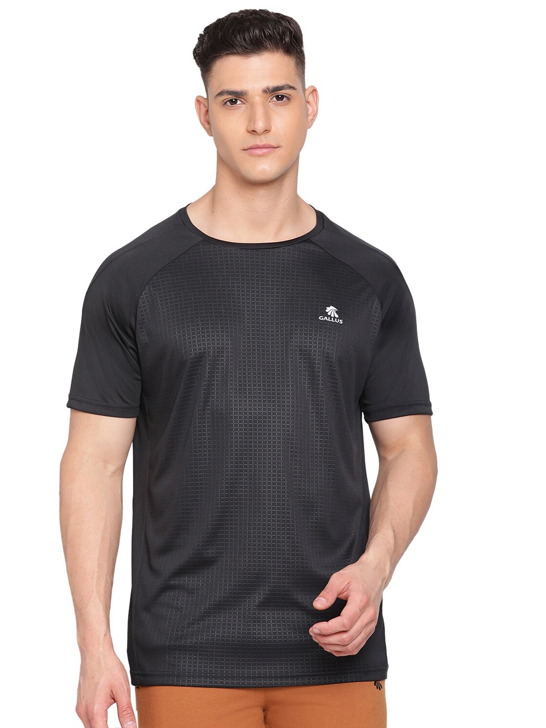 

Gallus Men Black Dri-FIT Training or Gym T-shirt