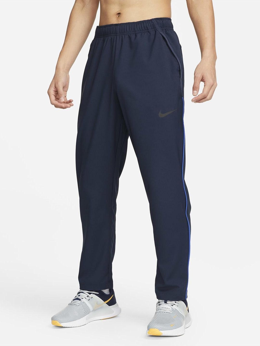

Nike Men Blue Dri-FIT Trackpants, Navy blue