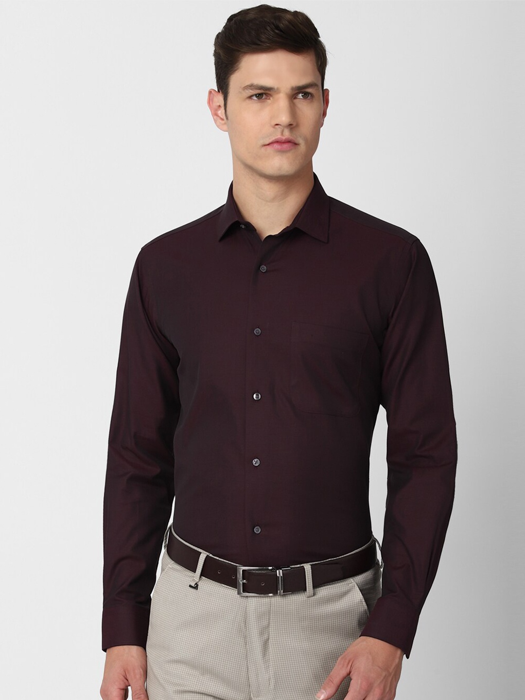 

Van Heusen Men Brown Pure Cotton Formal Shirt