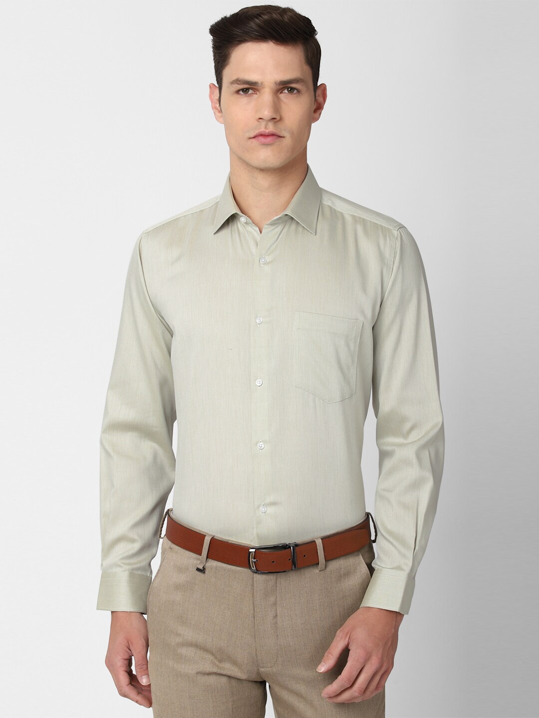 

Van Heusen Men Green Pure Cotton Formal Shirt