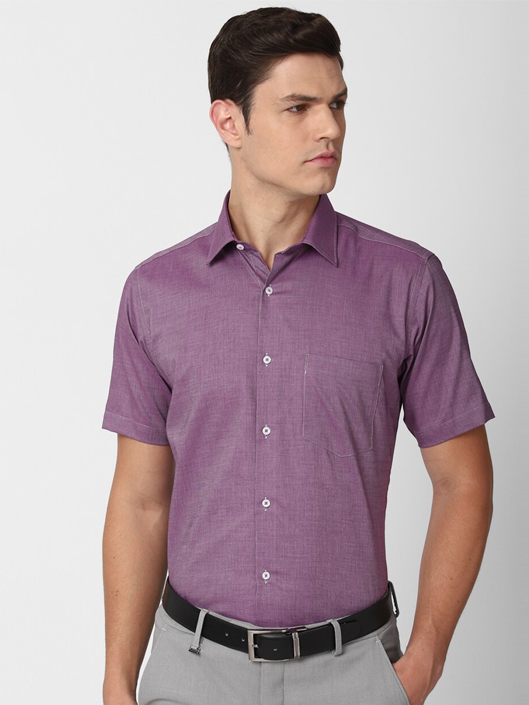 

Van Heusen Men Purple Pure Cotton Formal Shirt