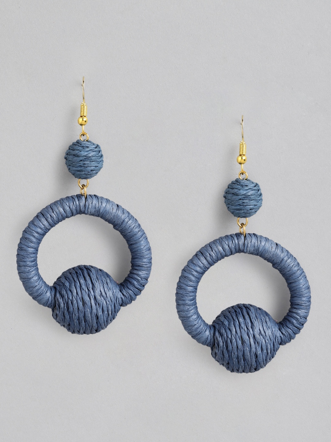 

RICHEERA Blue Circular Drop Earrings