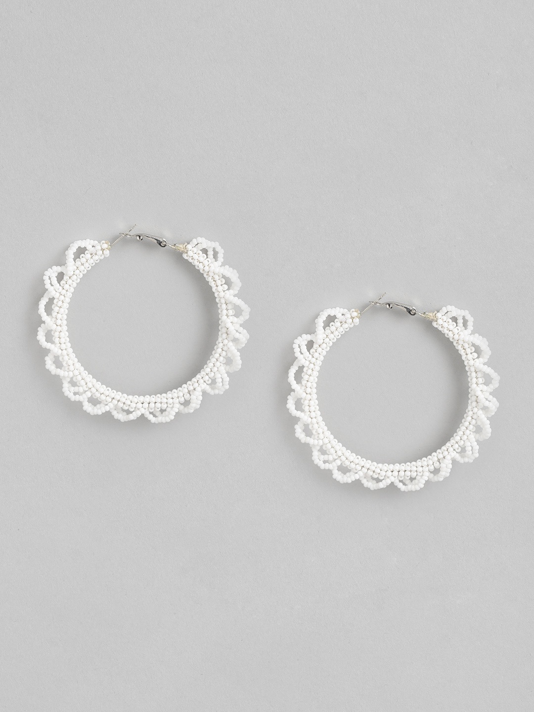 

RICHEERA White Circular Hoop Earrings