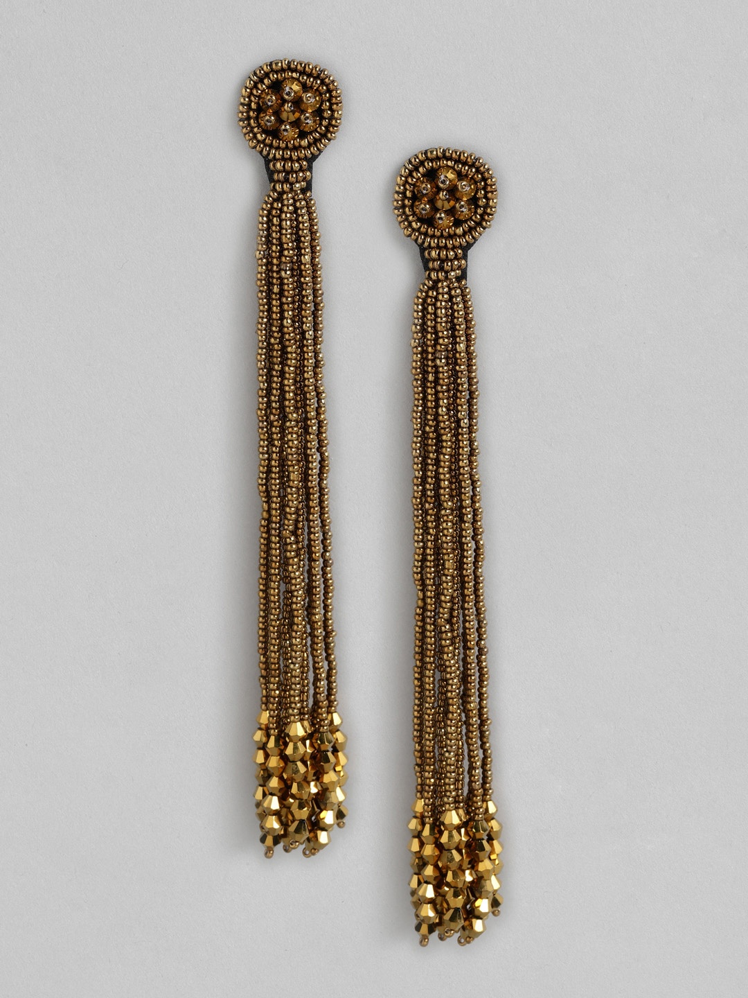 

RICHEERA Gold-Toned Contemporary Drop Earrings