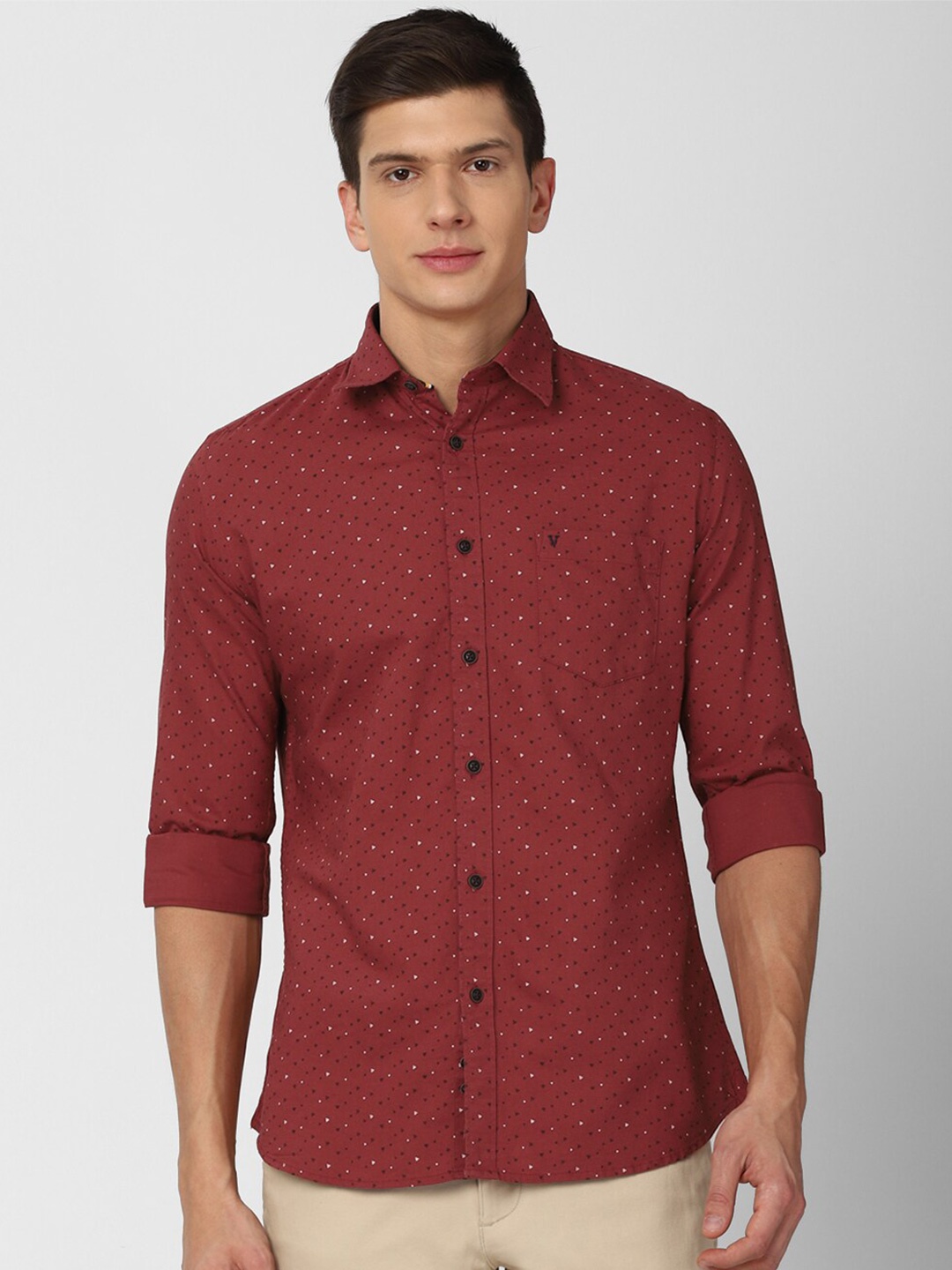 

Van Heusen Sport Men Maroon Slim Fit Printed Casual Shirt