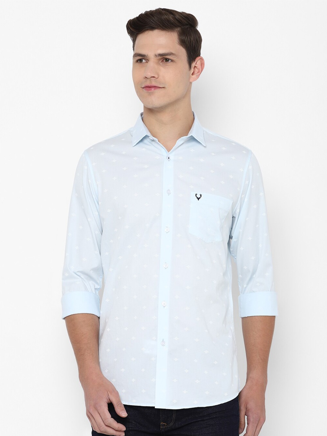 

Allen Solly Men Blue Slim Fit Printed Casual Shirt