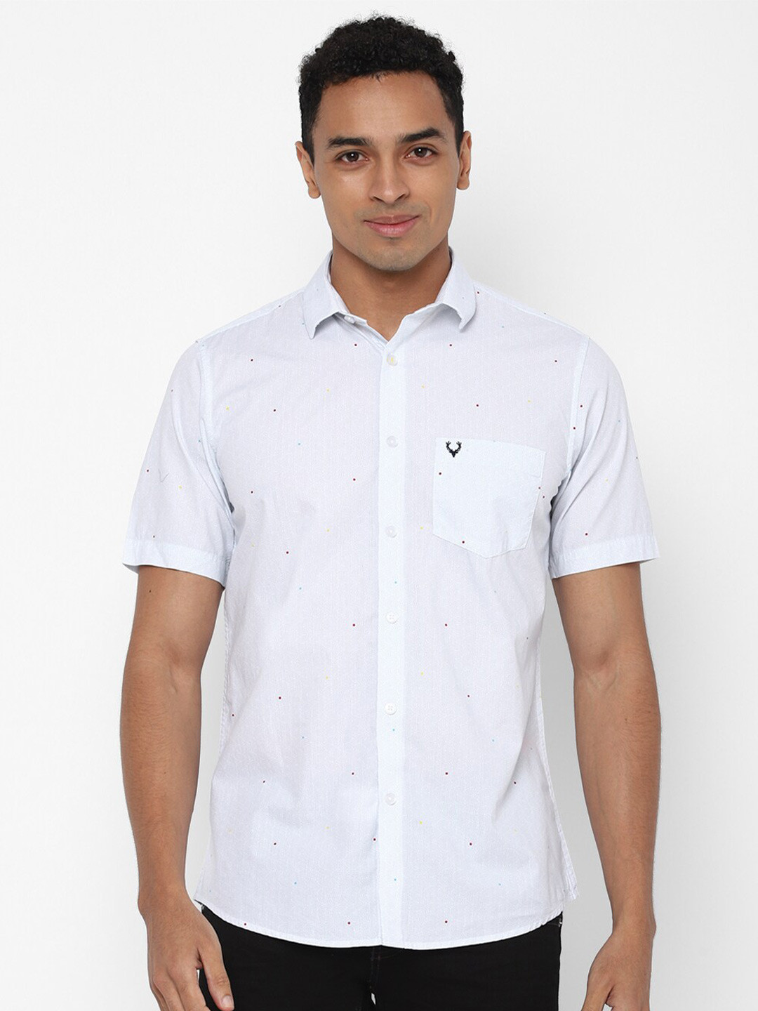

Allen Solly Men White Printed Slim Fit Pure Cotton Casual Shirt