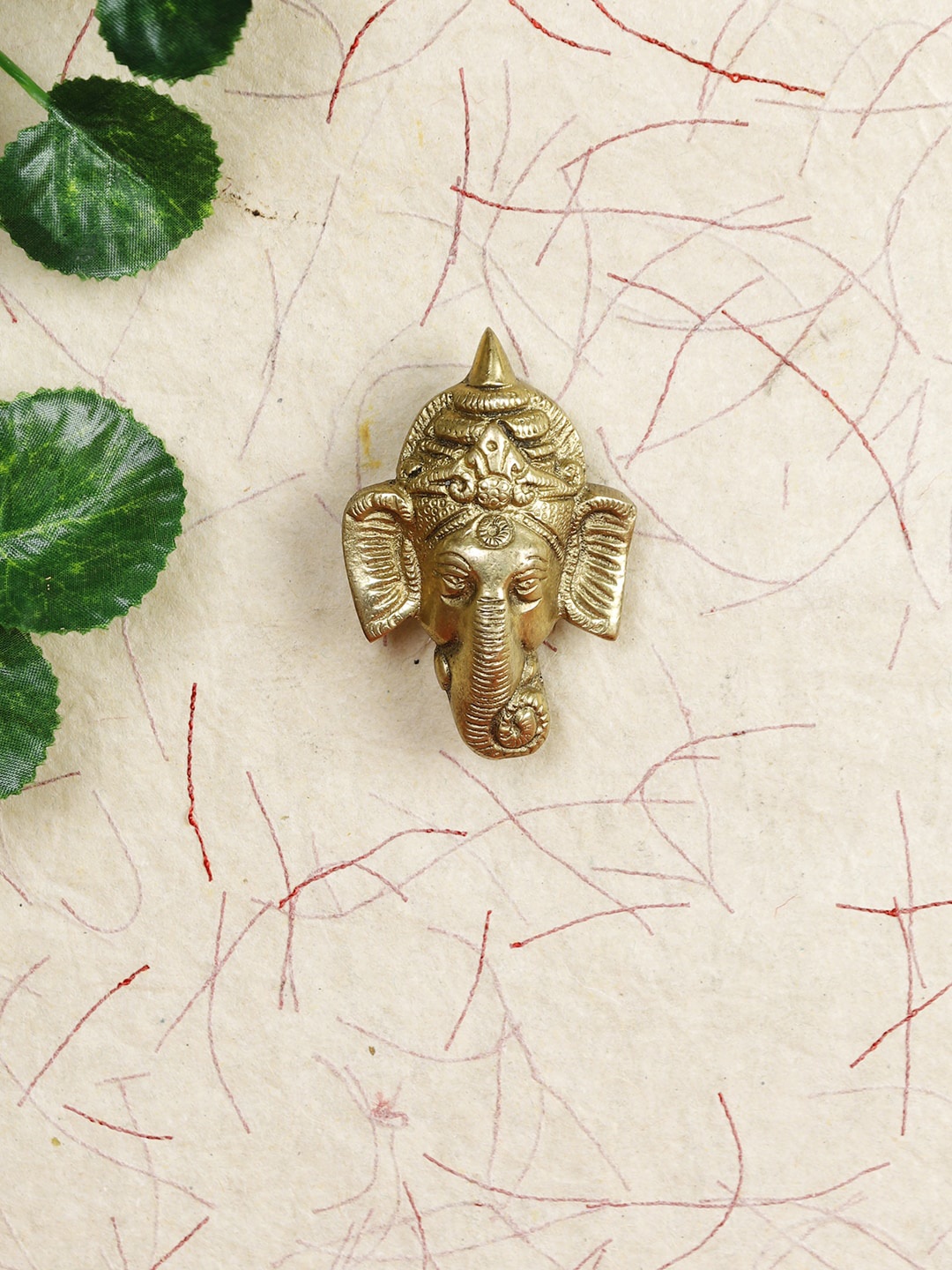 Imli Street Gold-Toned Ganesha Face Design Wall Hanging Showpiece