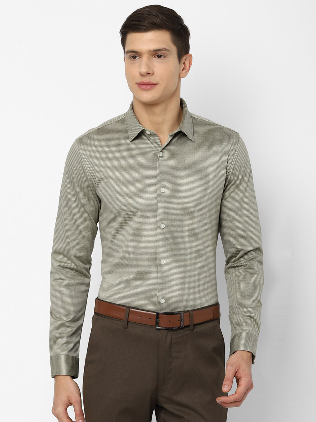 

Louis Philippe Men Olive Green Slim Fit Formal Shirt