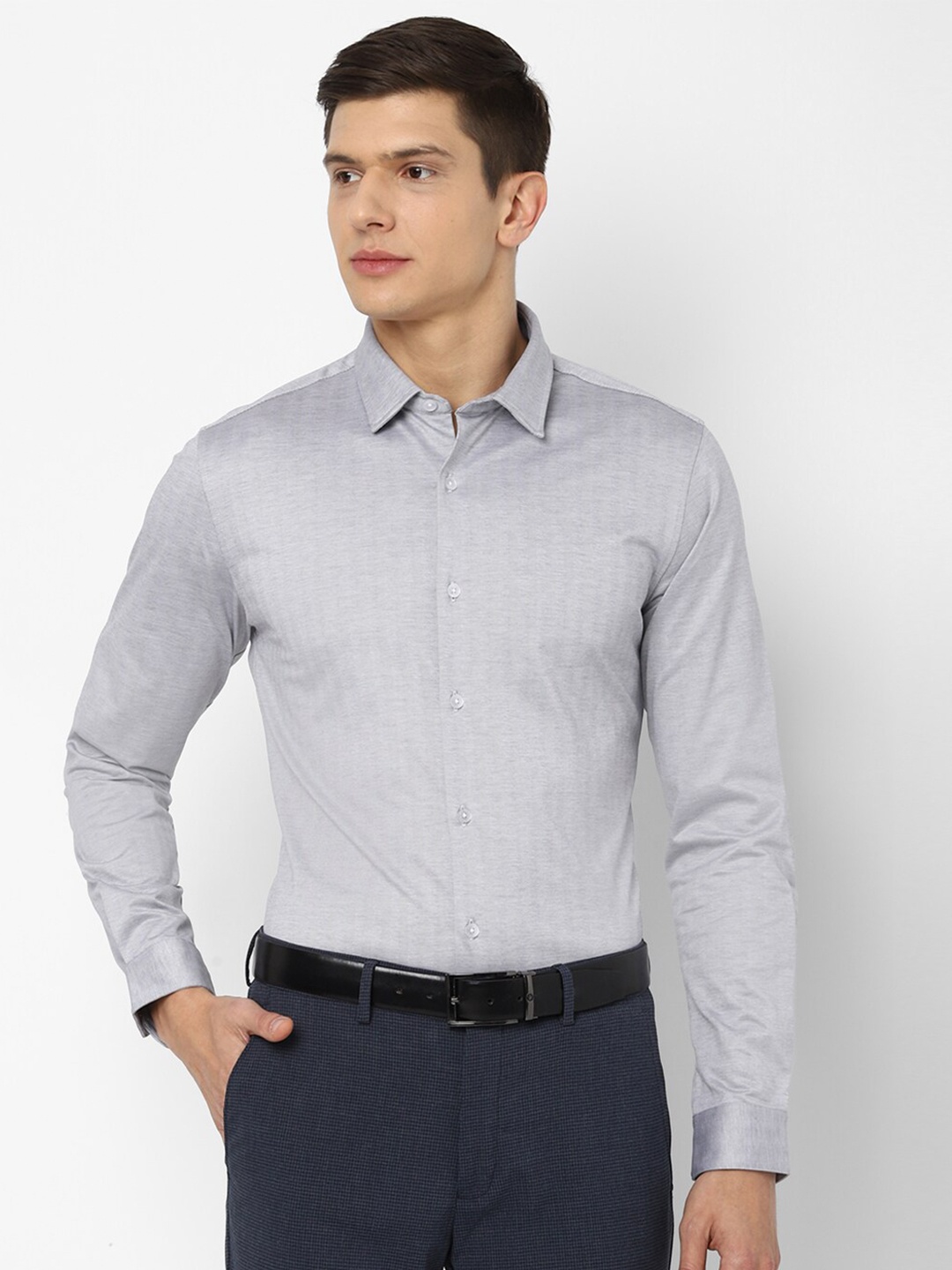 

Louis Philippe Men Grey Slim Fit Formal Shirt