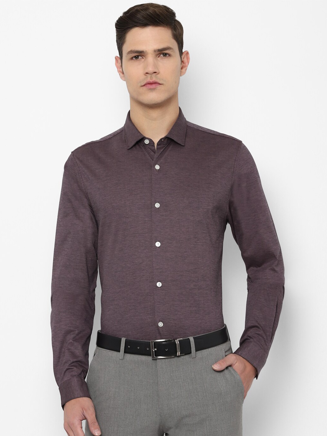

Louis Philippe Men Brown Slim Fit Floral Printed Pure Cotton Formal Shirt