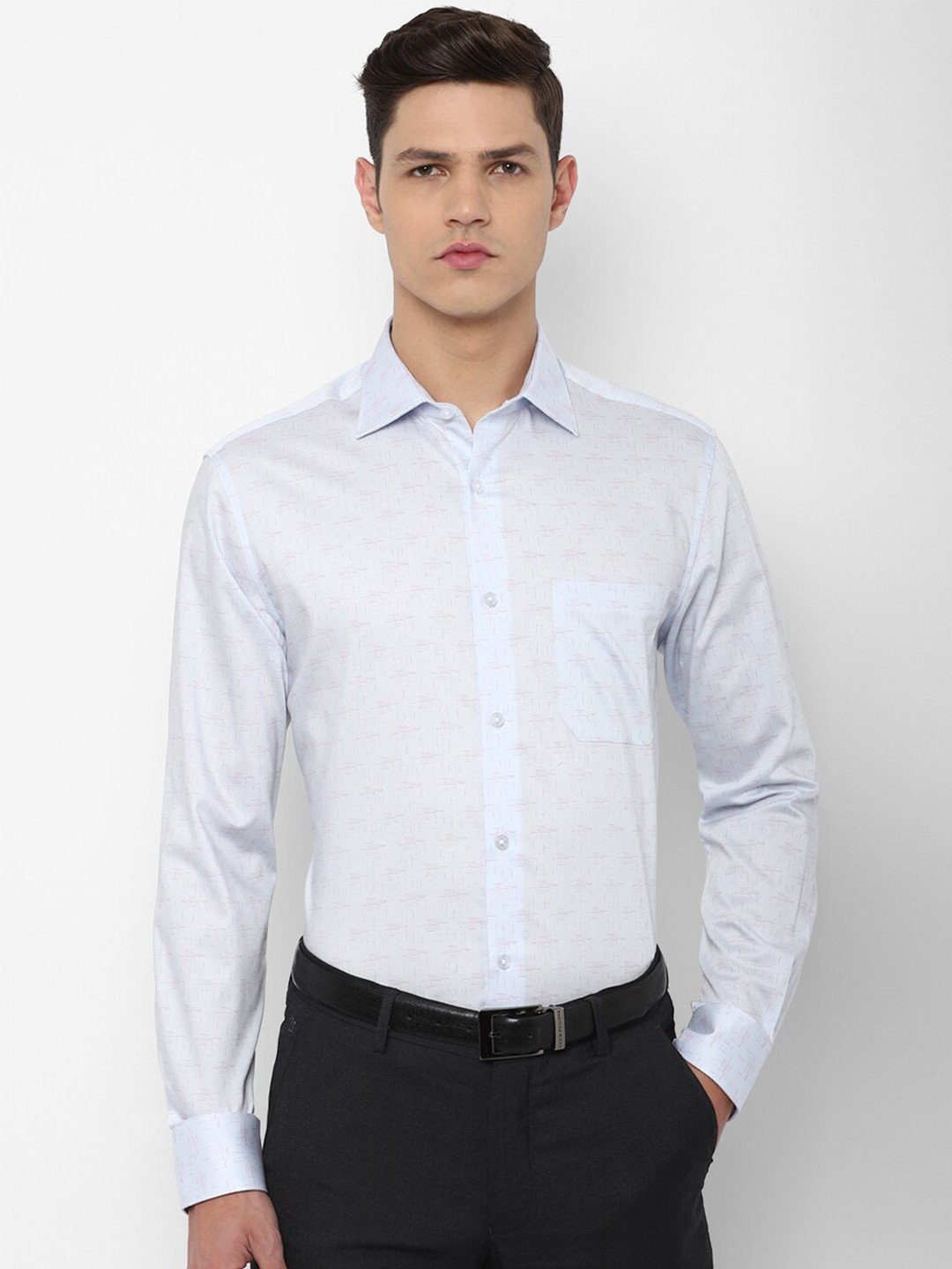

Louis Philippe Men Blue Printed Cotton Formal Shirt