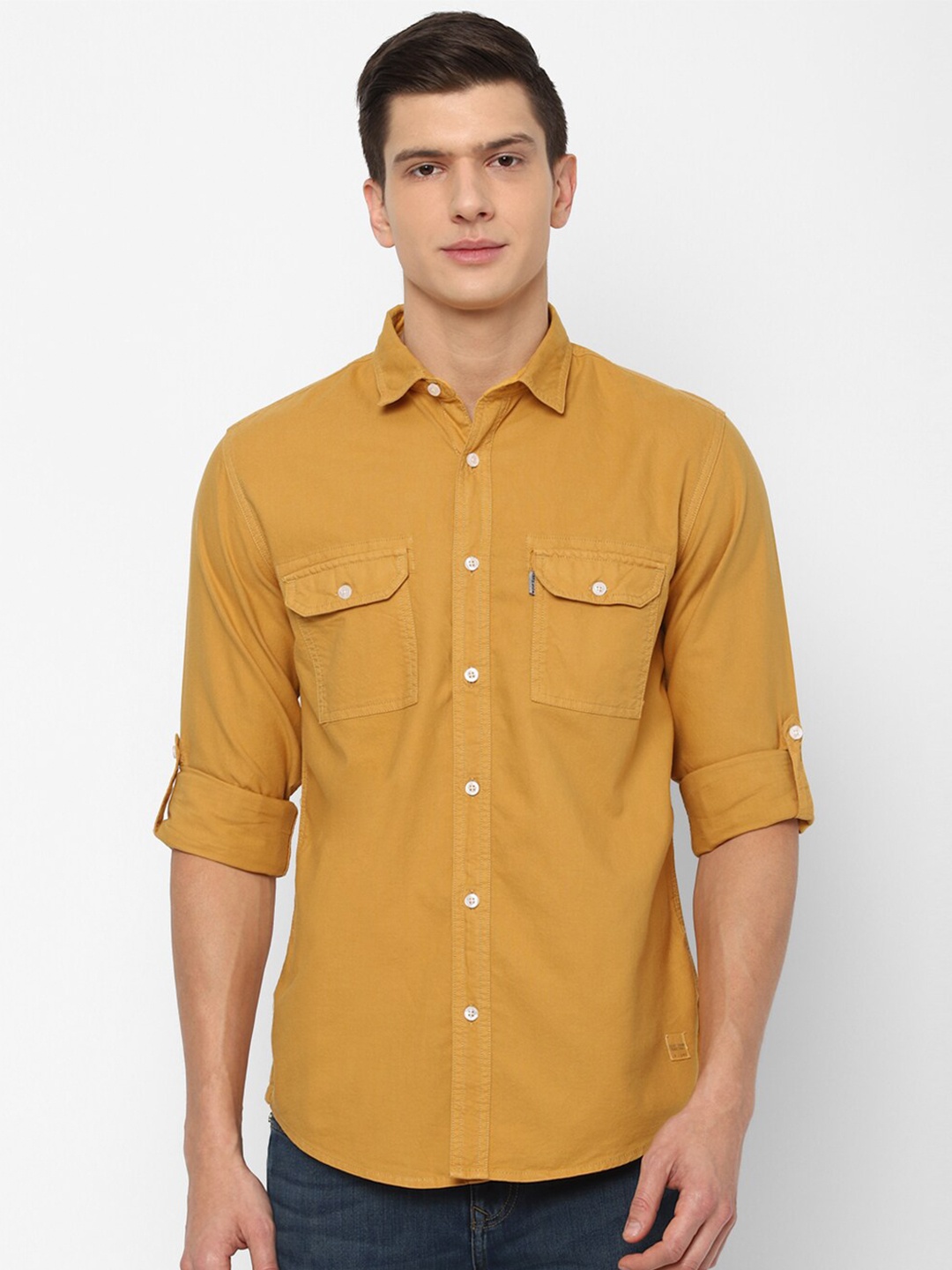 

Louis Philippe Jeans Men Yellow Slim Fit Casual Shirt