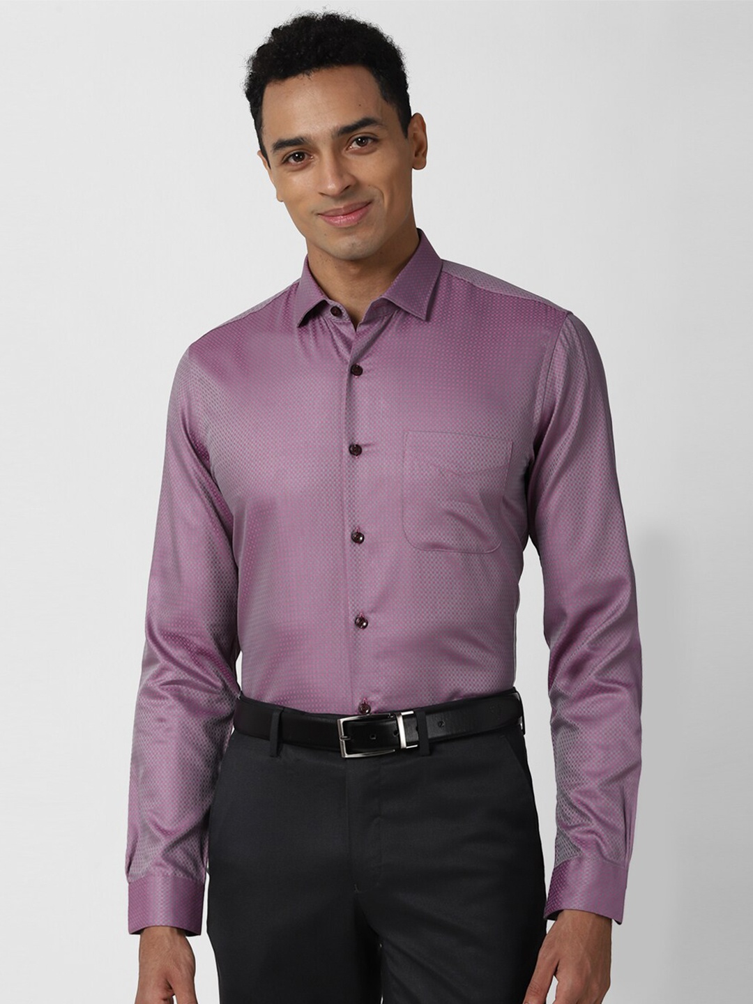 

Peter England Elite Men Purple Slim Fit Formal Shirt