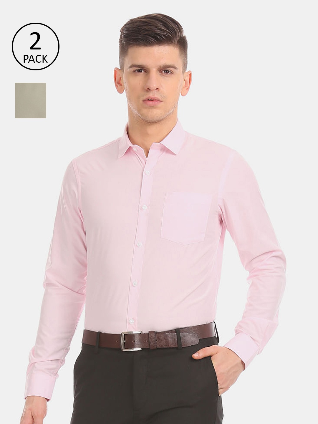

Excalibur Men Pack Of 2 Casual Shirts, Assorted