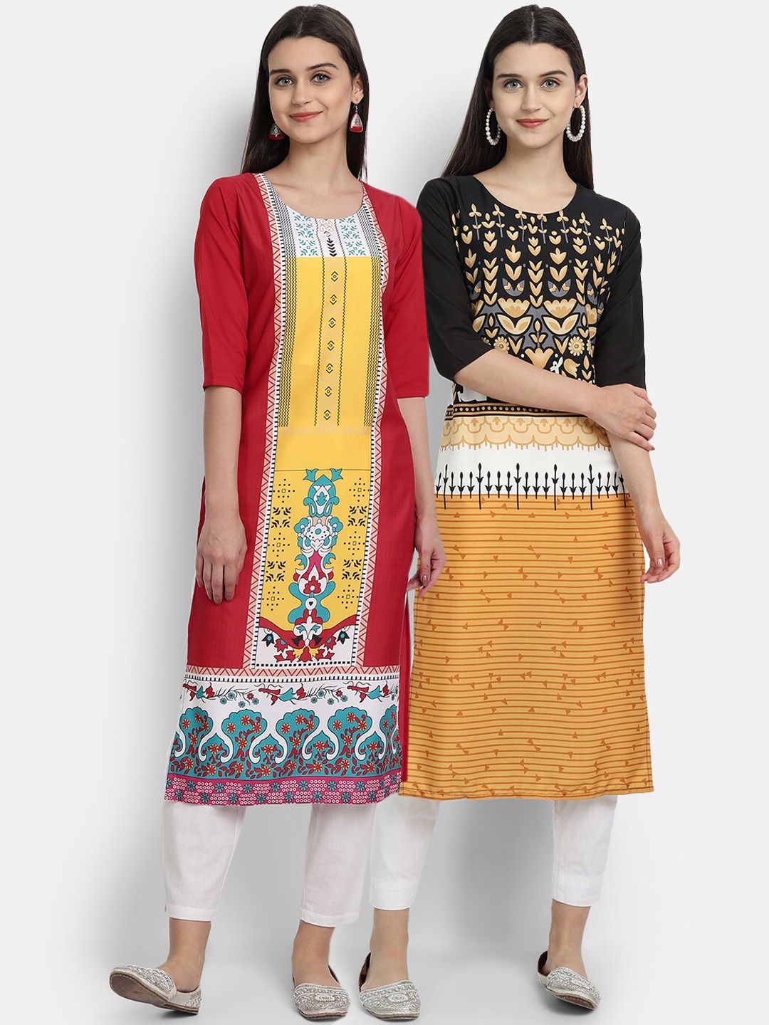 

Ethnic basket Women Multicoloured Ethnic Motifs Printed Crepe Kurta, Multi