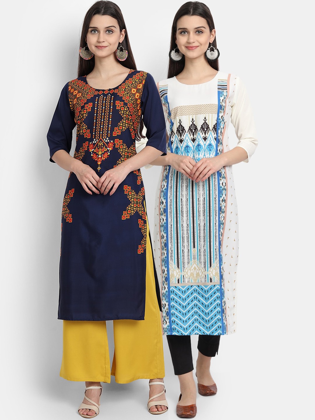 

Ethnic basket Women Multicoloured Ethnic Motifs Printed Floral Crepe Kurta, Multi