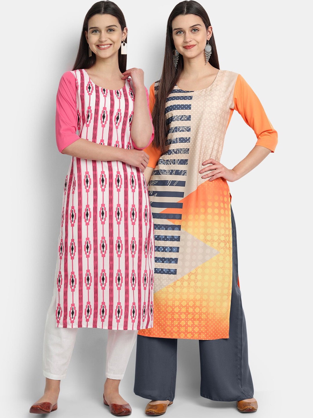 

Ethnic basket Women Multicoloured Floral Printed Crepe Kurta, Multi