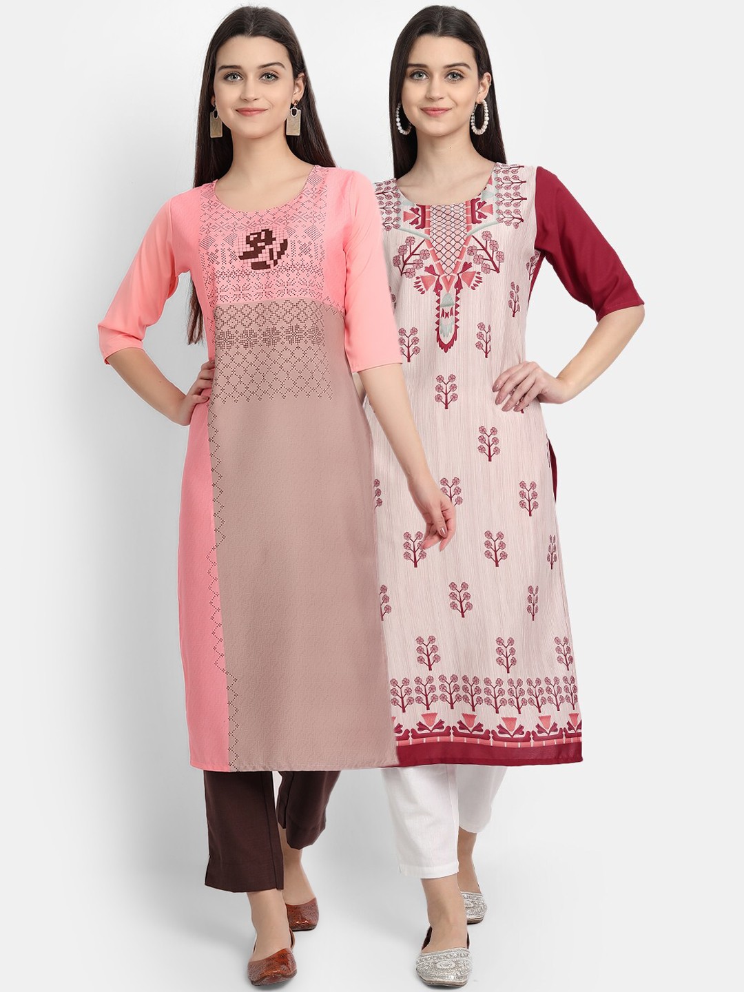 

Ethnic basket Women Multicoloured Floral Printed Crepe Kurta, Multi