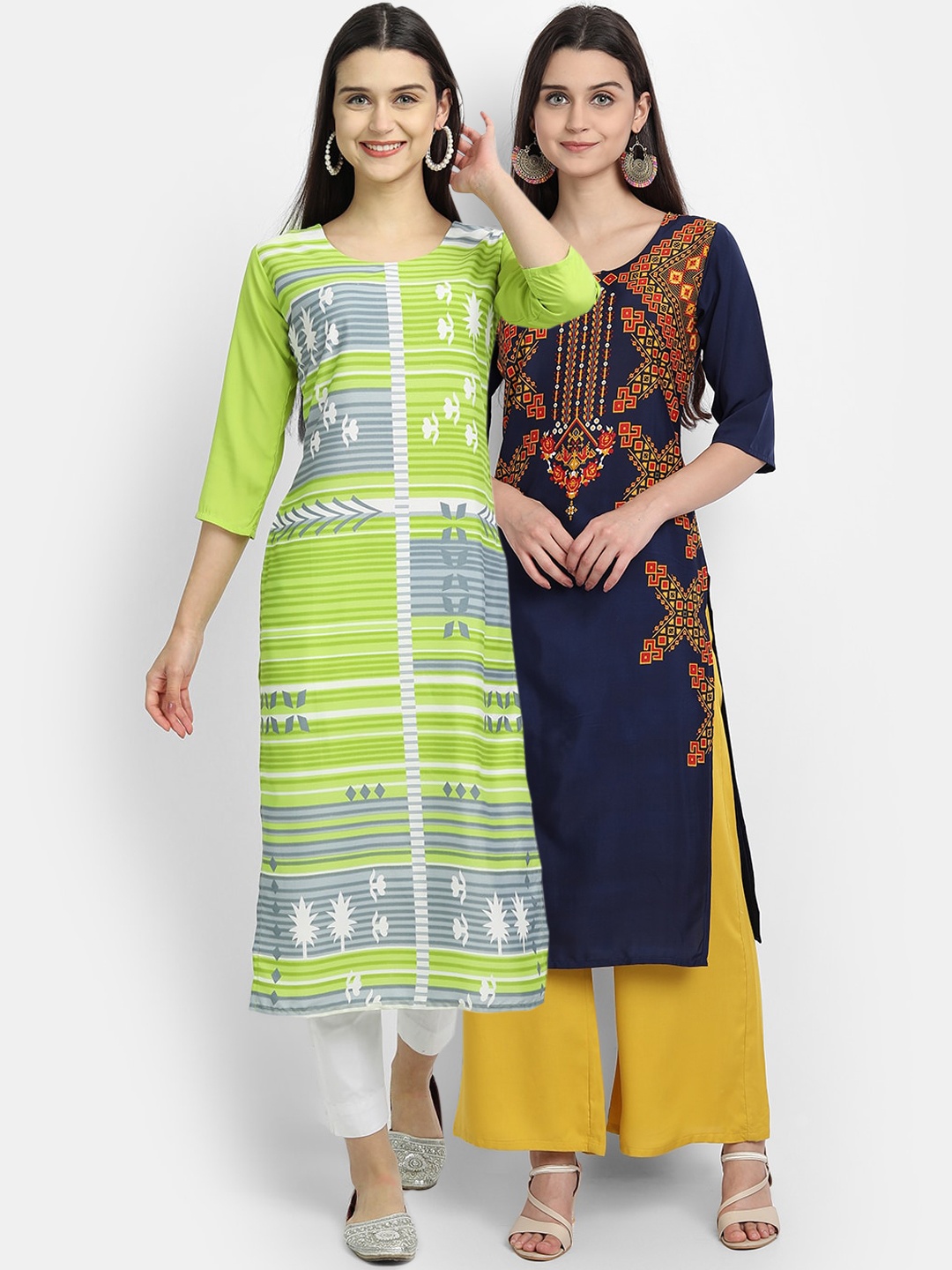 

Ethnic basket Women Multicoloured Ethnic Motifs Printed Crepe Kurta, Multi