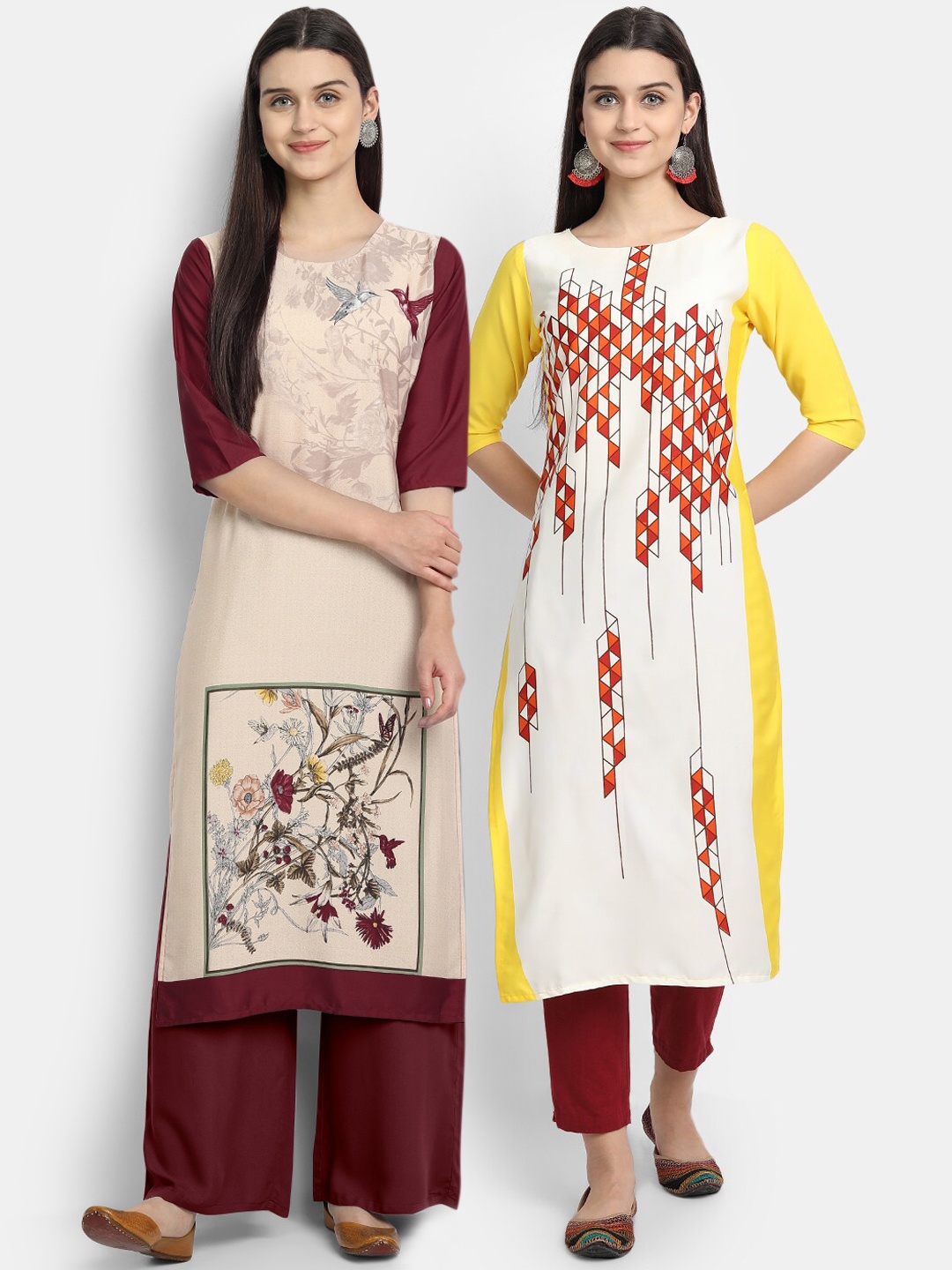 

Ethnic basket Women Multicoloured Ethnic Motifs Printed Crepe Kurta, Multi