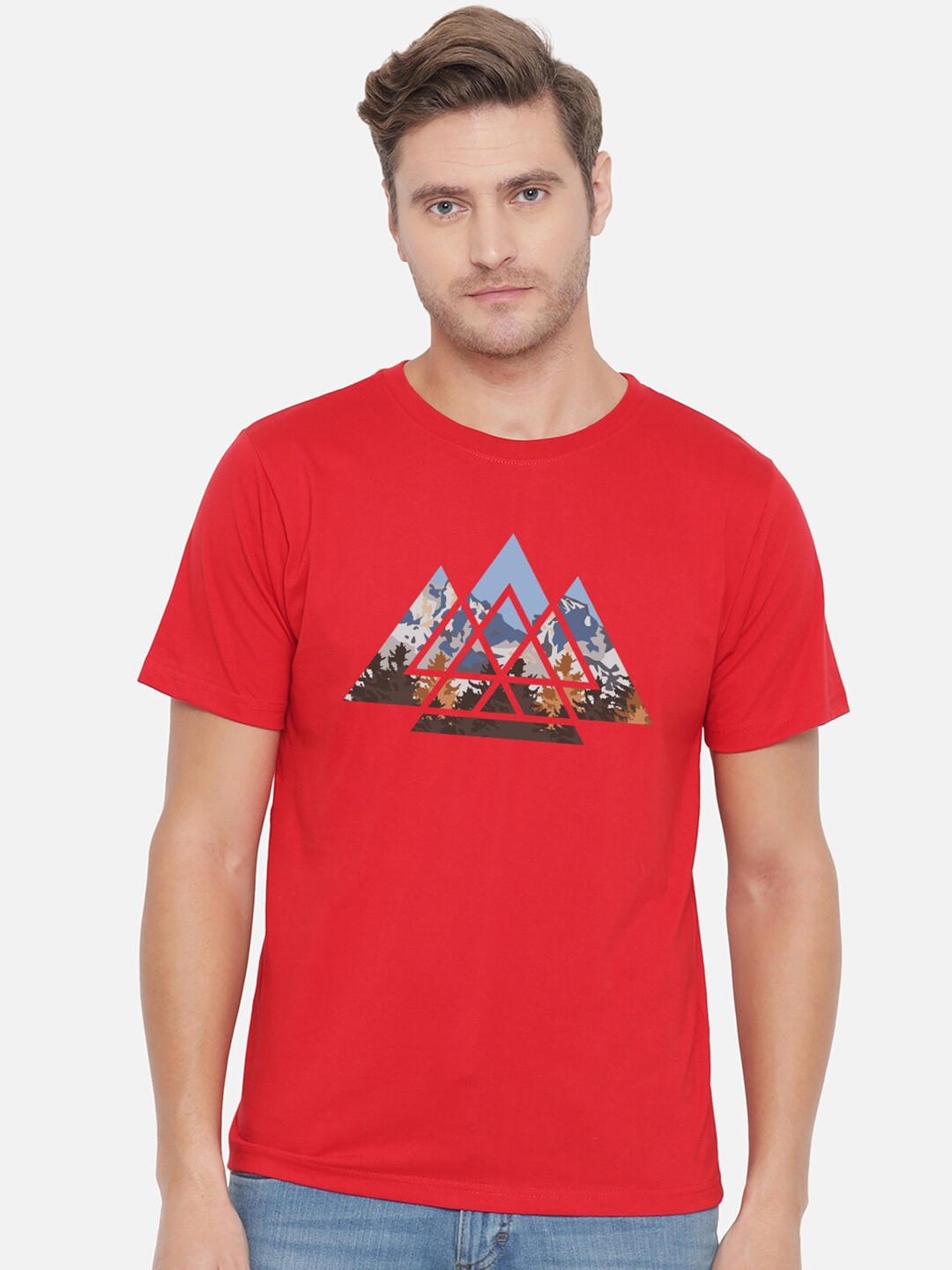 

FFLIRTYGO Men Red Graphic Printed T-shirt